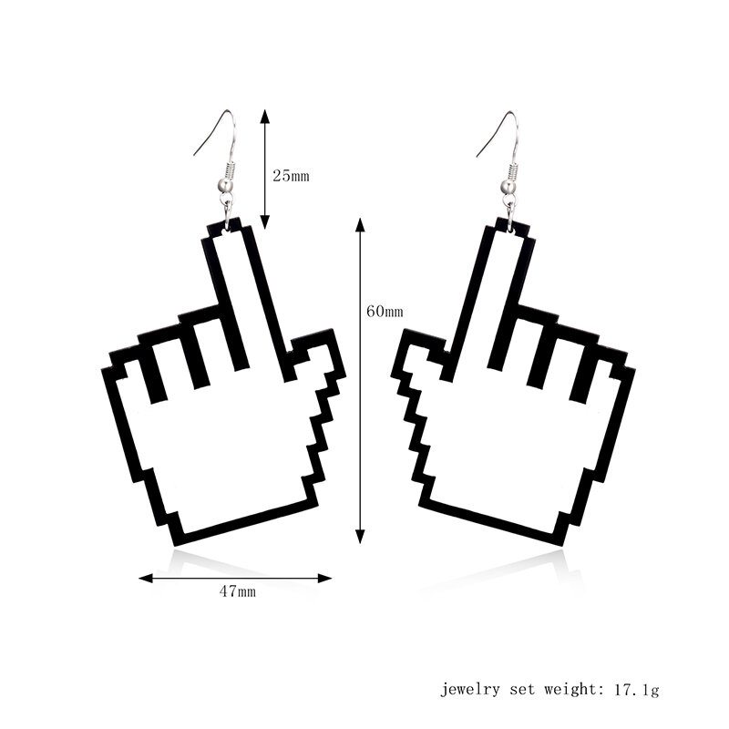 Dámske Punkové Náušnice Hand Finger Akryl