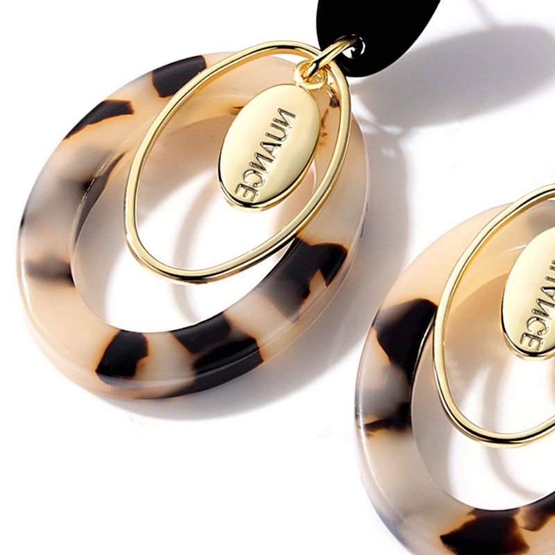 Elegantné Dizajnové Kruhové Náušnice S Leopardím Kruhom Veľké Dlhé Pre Ženy