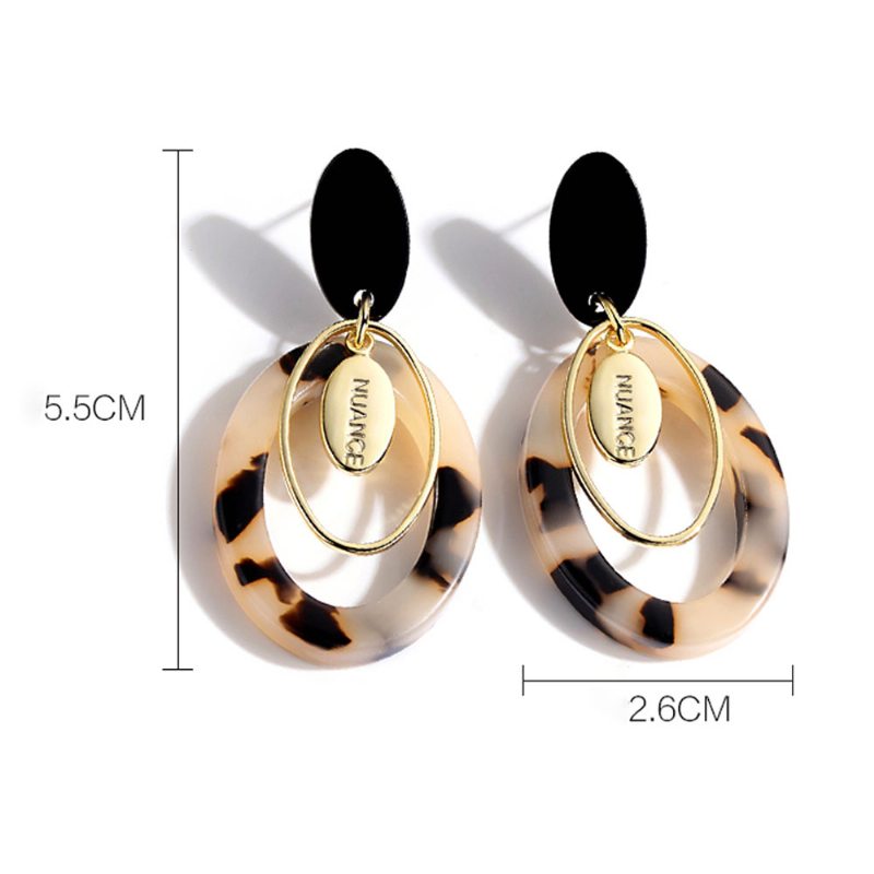 Elegantné Dizajnové Kruhové Náušnice S Leopardím Kruhom Veľké Dlhé Pre Ženy