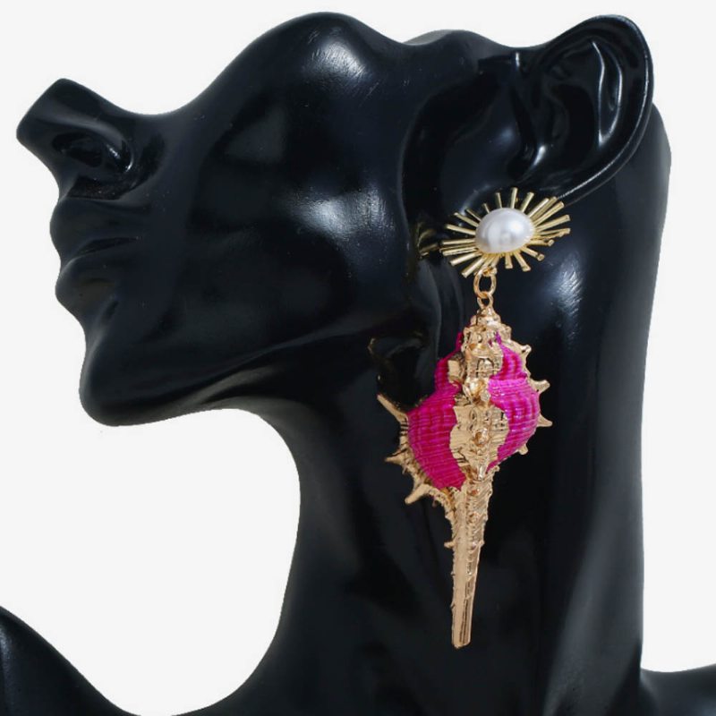 Štýlové Visiace Náušnice Lastúra Dizajn Očarujúce Šperky Skvelý Darček Pre Ženy