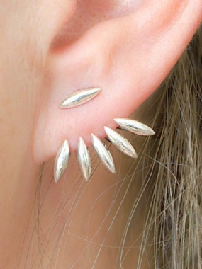 Trendy Dámske Náušnice Leaf Punk Gold Silver Ear Spiky Spike Claw