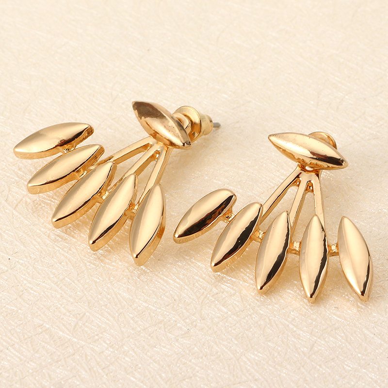 Trendy Dámske Náušnice Leaf Punk Gold Silver Ear Spiky Spike Claw