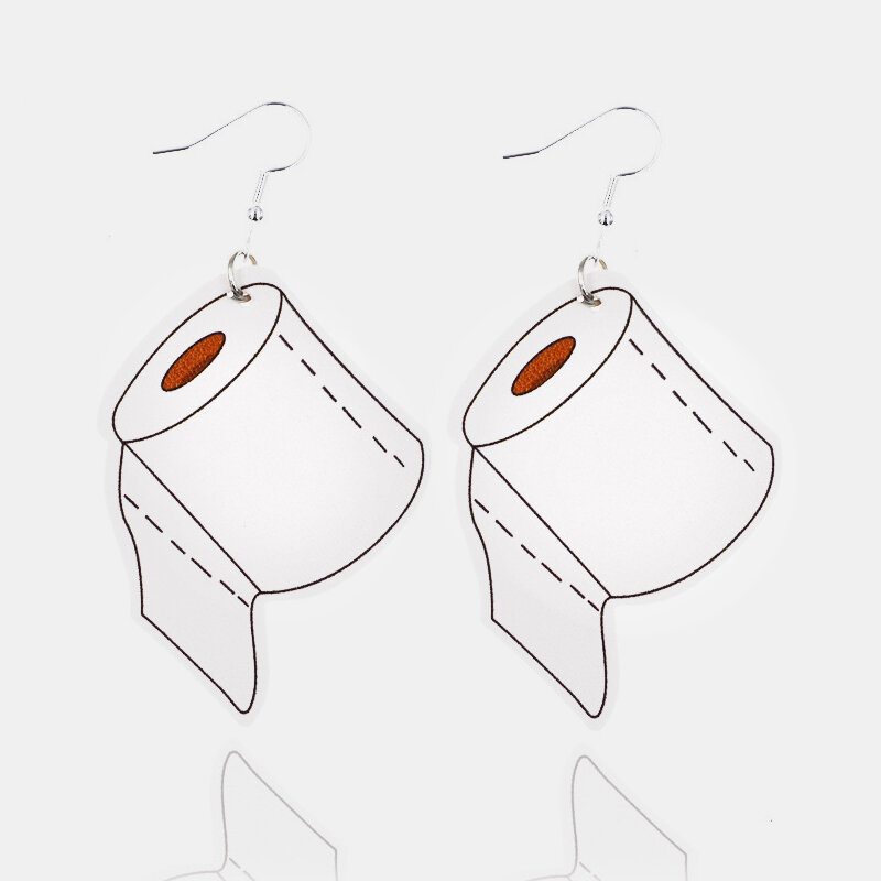 Trendy Kožená Maska Náušnice S Kvapkami Vody Geometrické Stereoskopické Z Toaletného Papiera