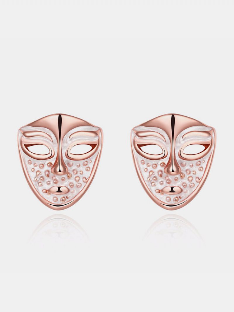 Unisex Náušnice Inalis® Simple Style Rose Gold Mask Oil