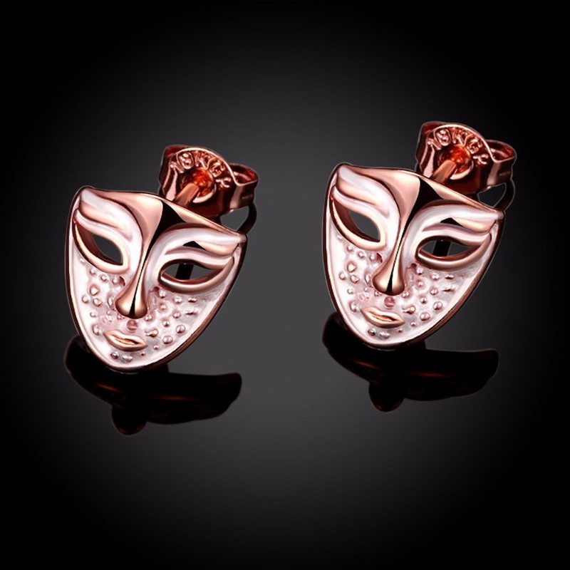 Unisex Náušnice Inalis® Simple Style Rose Gold Mask Oil