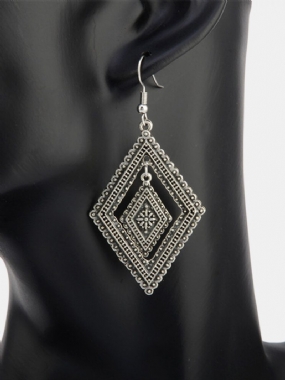 Vintage Geometrické Duté Diamantové Náušnice S Príveskom Bohemian Long Earrings Elegantné Šperky