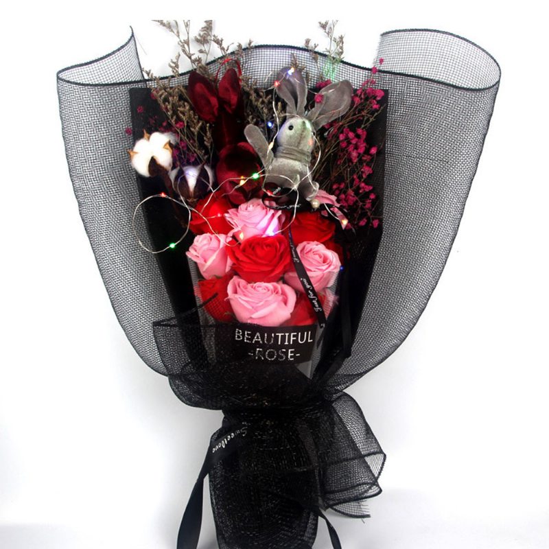 Suchý Kvet Na Konzervovanie Ruží S Blikajúcou Dekoratívnou Krabičkou A Králikmi | Darček Na Valentína