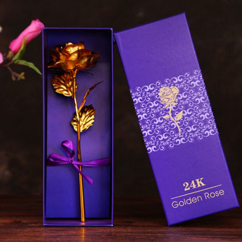 Zlatá Fóliová Ruža Pre Milovníkov 24k Rolovaná Kytica Platinová Kreatívny Darček Na Valentína