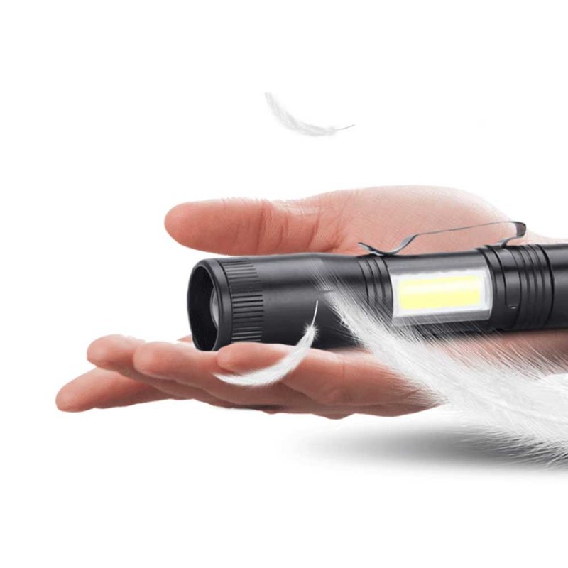 Mini Blesková Baterka Pre Vonkajšie Osvetlenie Led Silné Svetlo Aa Batéria Q5 Klip Na Zoomovacie Pero Cob Pracovné Sidelight