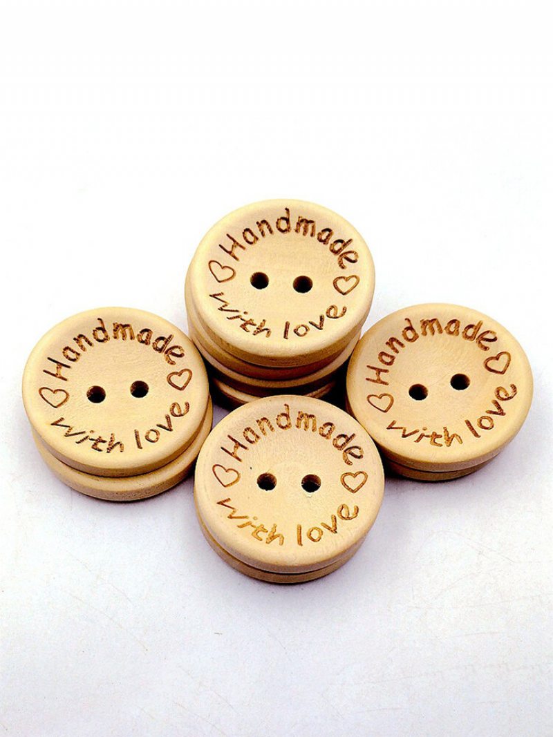100 Ks Drevené Gombíky V Prírodnej Farbe Emoji Smile Face Butter Button Remeselnícka Látka Príslušenstvo Pre Domácich Majstrov
