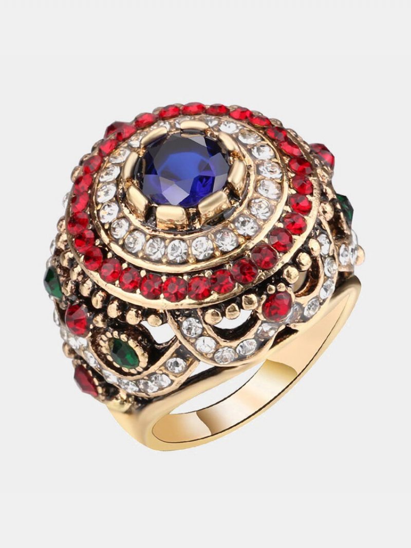 Bohemian Finger Rings Opál Gold Plated Blue Resin Crystal Duté Prstene Etnické Šperky Pre Ženy