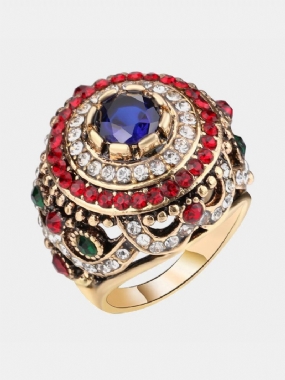 Bohemian Finger Rings Opál Gold Plated Blue Resin Crystal Duté Prstene Etnické Šperky Pre Ženy