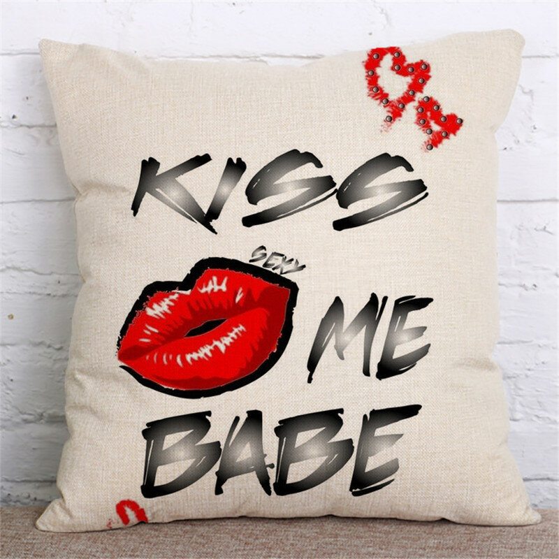 Kiss Me Baby Rolling Stones Vzor Na Červené Pery Obliečka Na Vankúš Na Kreslo V Páse Na