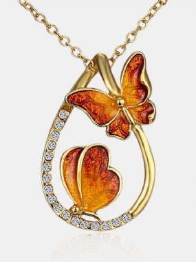 Luxusné Motýľové Náhrdelníky S Príveskom Butterfly Kamienky Drop Statement Darček Pre Ženy