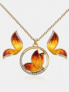 Luxusné Motýľové Prívesky Náhrdelníky Krídla Náušnice Elegantná Sada Šperkov Darček Pre Ženy