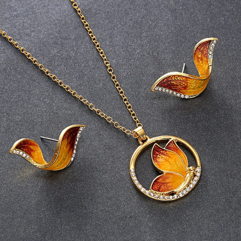 Luxusné Motýľové Prívesky Náhrdelníky Krídla Náušnice Elegantná Sada Šperkov Darček Pre Ženy