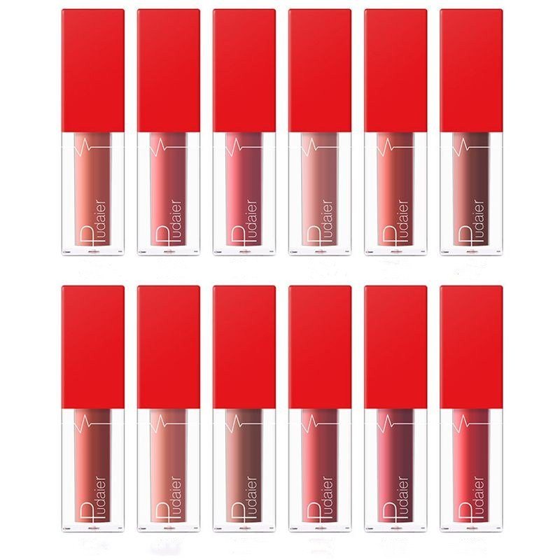 Maroon Matte Lip Gloss Dlhotrvajúci Tekutý Rúž Vodotesný Make-up S Leskom Na Pery