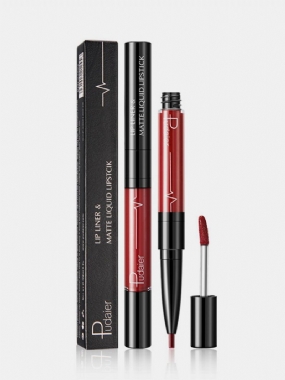 Matný Rúž Double Head Long-lasting Velvet Lip Liner Full Color Lip Gloss Lip Makeup Pen