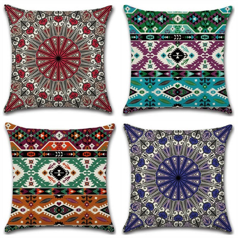 Obliečka Na Vankúšik Mandala Z Indickej Bohémskej Bavlny Home Decor Square