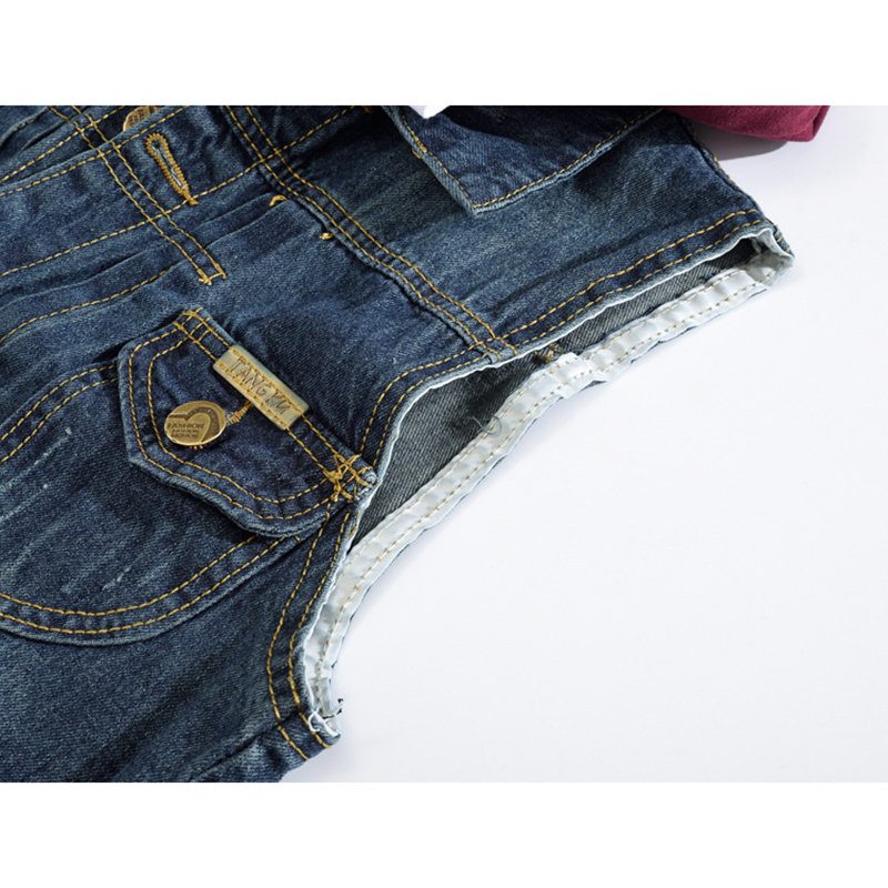 Pánska Vintage Džínsová Odnímateľná Tmavomodrá Módna Neformálna Vesta Bez Rukávov S Kapucňou