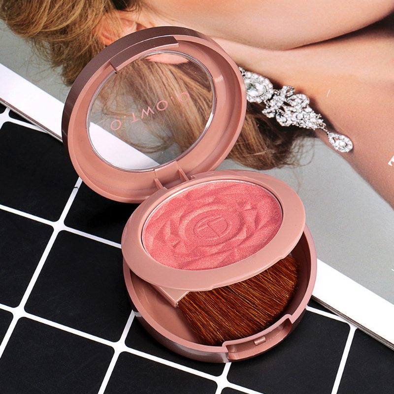Ružová Make-up Lícenka Dlhotrvajúca Na Tvár Jednoduchá Farba Na Lícenku Rozjasnenie Tváre Jemná Púdrová Broskyňová