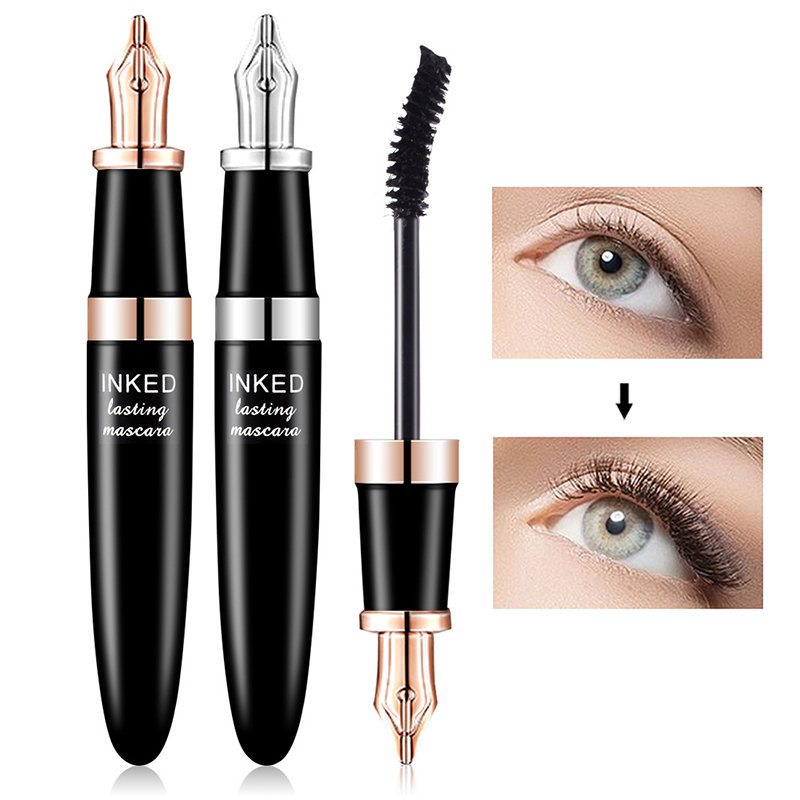 Silná Kučeravá Maskara Pen Black Waterproof Mascara Predlžujúca Kučeravé Riasy Očný Make-up