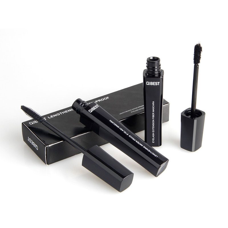 Súprava 3d Fiber Mascara Waterproof Black Long-tring Curly Long Eyelash Beauty