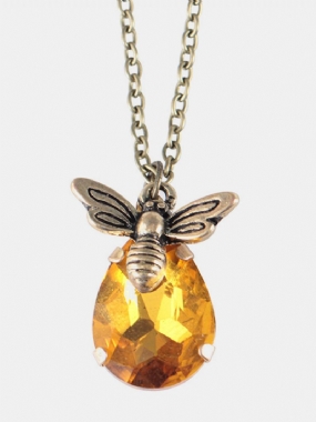 Vintage Crystal Bee Náhrdelníky S Príveskom Zlaté Pre Ženy