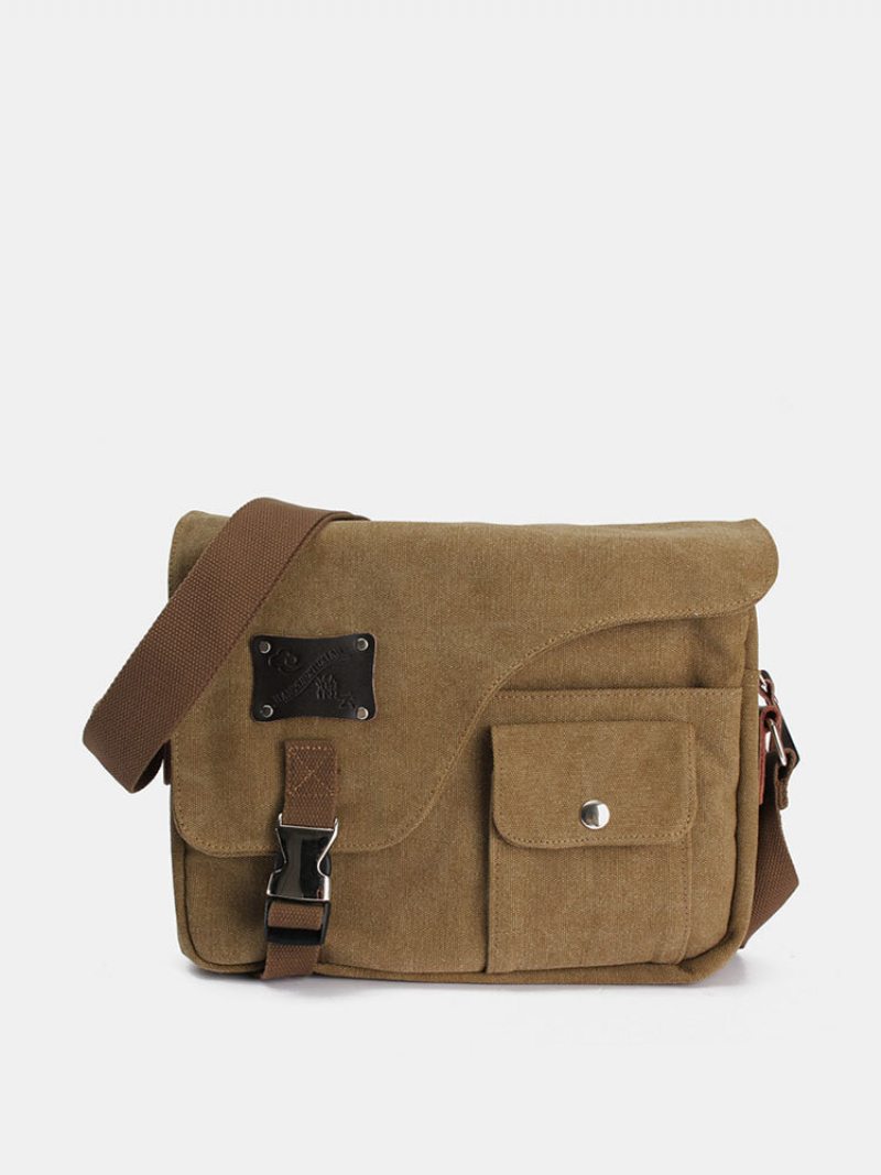 Vintage Messenger Taška Canvas Crossbody Cez Rameno Pre Mužov