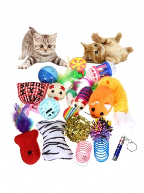24 Ks Súprava Hračiek Pre Mačky Pre Pierko Prútik Hračky Guľôčkové Prstene Interaktívne Produkty