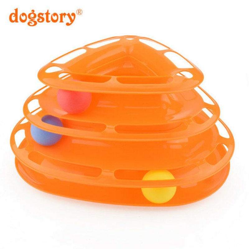 3colors Funny Cat Toy Tower S Loptičkami Gramofón Ball Kitty Plastic Play Interactive