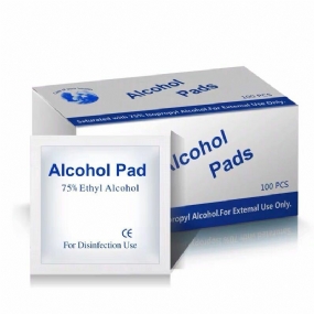 100 Kusov / Škatuľka Jednorazové Alkoholové Dezinfekčné Bavlnené Obrúsky Sterilizácia Čisté