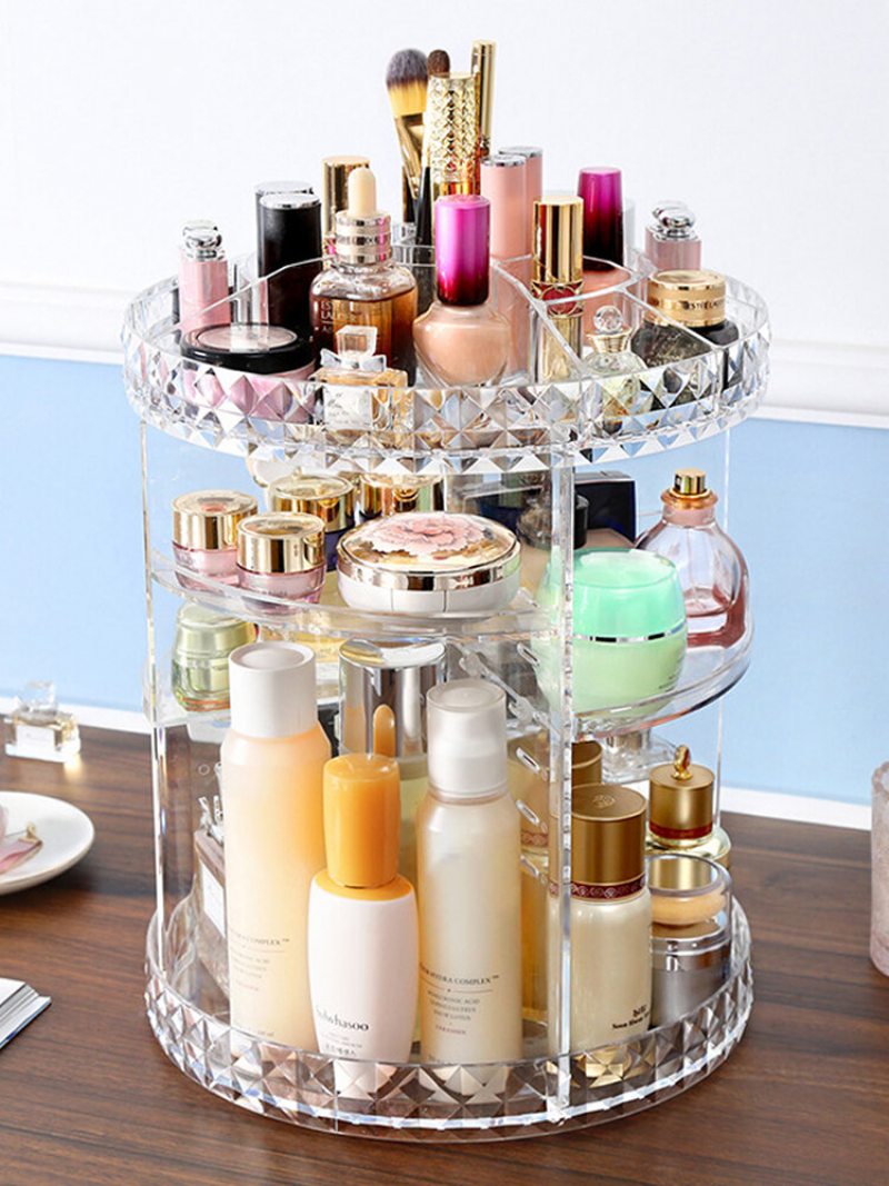 6 Nastaviteľných Vrství Organizér Na Make-up O 360 Stupňov Otočný Úložný Box Darček S Kozmetickými Rúžmi Parfumy Podnos Na Vystavenie