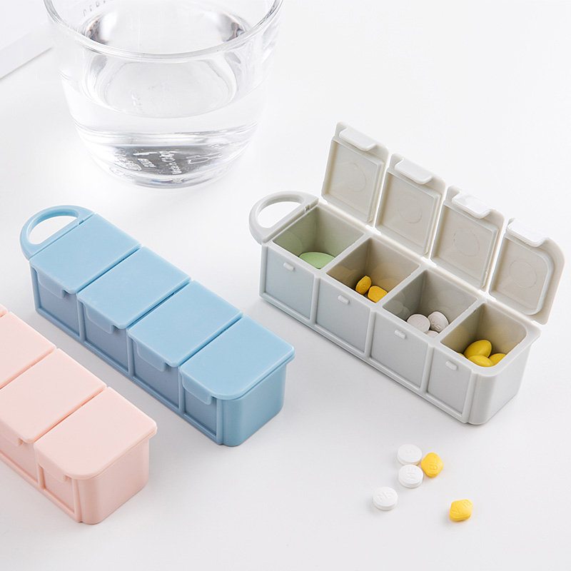 Cestovné Prenosné Puzdro Na Tabletky 4-slotové Škatuľka Na Organizér Na Uloženie Tabletu