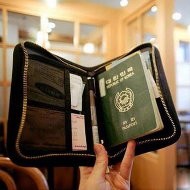 Cestovný Pas Úložná Taška Id Karta Lístky Mobilný Telefón Skladací Držiak Na Peniaze