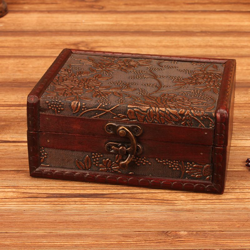 Drevená Úložná Retro Krabička Šperkovnica V Európskom Štýle Škatuľka Na Rekvizity
