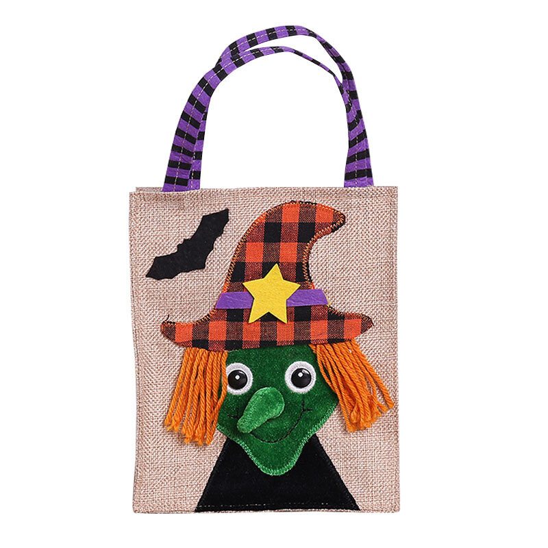 Halloweenska Darčeková Taška Tekvica Čierna Mačka Biely Duch Čarodejnice Ghost Festival Candy Bag