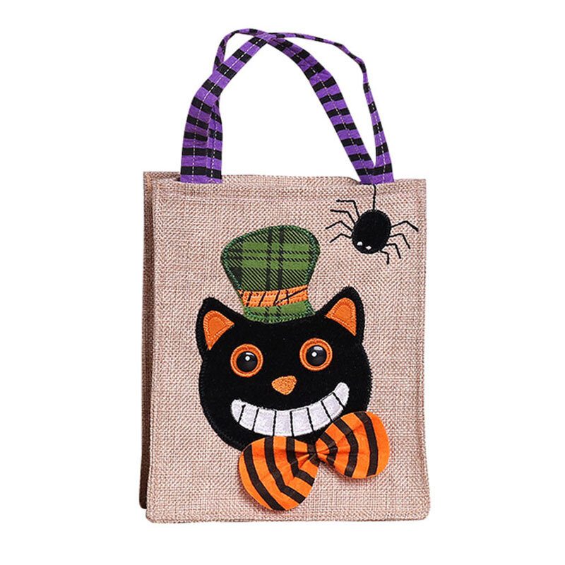 Halloweenska Darčeková Taška Tekvica Čierna Mačka Biely Duch Čarodejnice Ghost Festival Candy Bag