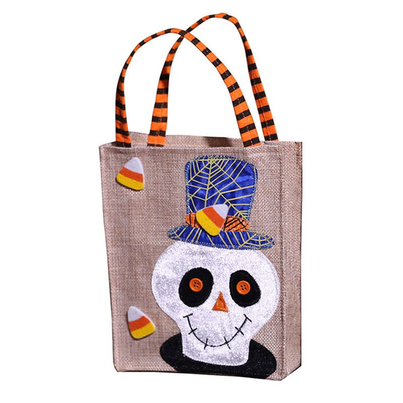 Halloweenska Darčeková Taška Tekvica Čierna Mačka Biely Duch Čarodejnice Ghost Festival Candy Bag