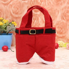 Jedinečný Štýl Červené Nylonové Santa Nohavice Candy Bags Skladovacie Tašky