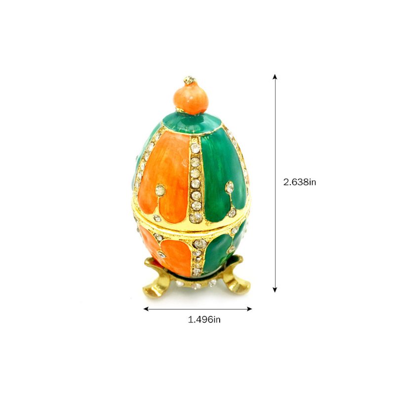 Kreatívna A Farebne Maľovaná Dekoratívna Škatuľka Na Šperky Na Vajíčka So Skleneným Najpredávanejším Zásobníkom Na Zo Zliatiny