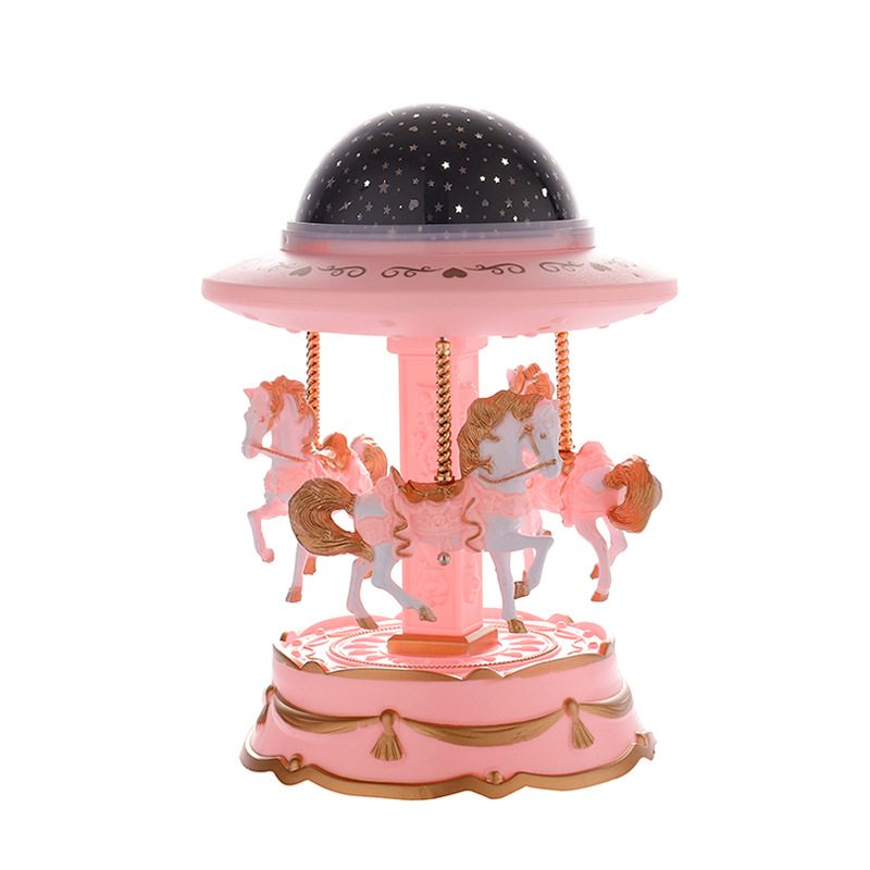 Kreatívna Lampa S Projektorom Starry Sky European Carousel Music Box Vianočný Darček K Narodeninám Ku Dňu Detí