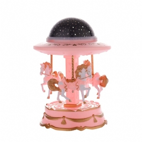 Kreatívna Lampa S Projektorom Starry Sky European Carousel Music Box Vianočný Darček K Narodeninám Ku Dňu Detí