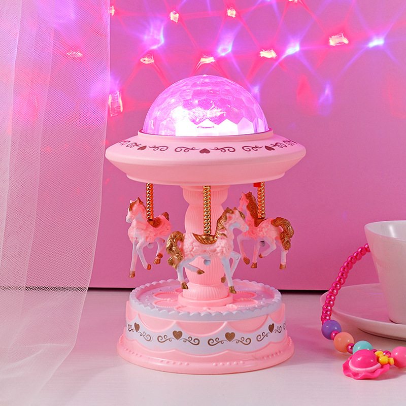 Kreatívna Lampa S Projektorom Starry Sky European Carousel Music Box Vianočný Darček K Narodeninám Ku Dňu Detí
