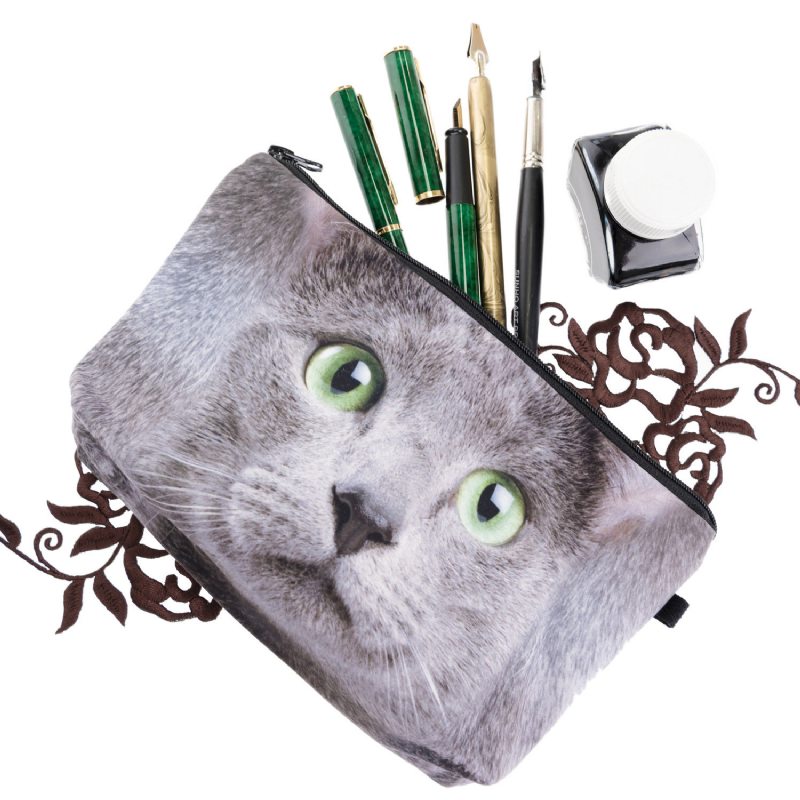 Multifunkčná Kozmetická Taška Na 3d Tlač Cats Umývacia So Spojkou