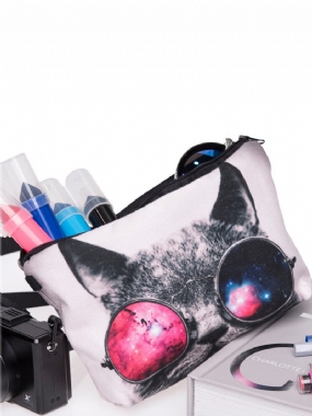 Multifunkčná Kozmetická Taška Pre 3d Tlač So Sklom Cat Umývacie Vrecko So Spojkou