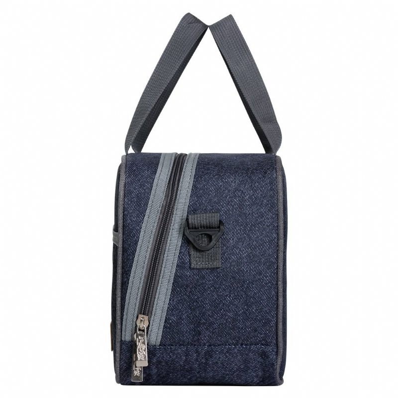 Opakovane Použiteľná Izolovaná Obedová Taška Denim Blue Crossbody Pre Ženy Deti Chlapec Dievča