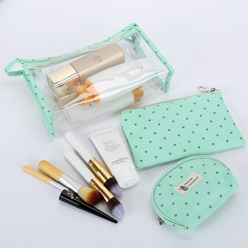 Priehľadná Pvc Trojdielna Kozmetická Taška Crown Cosmetic Bag