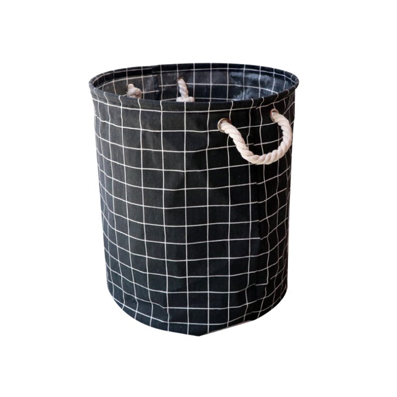 Tkanina Čiernobiela Jednoduchá Ins Stohovateľná Vodotesná Úložný Košík Na Bielizeň Kôš Kôš Na Špinavé Oblečenie
