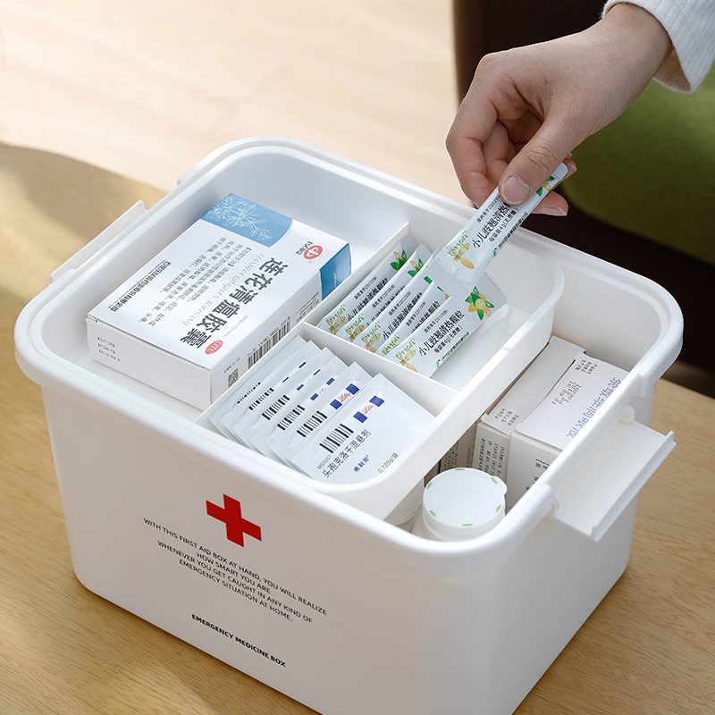 Vrstvená Škatuľka Na Lieky Pre Domácnosť Prenosná Na Núdzovú Medicínu Súprava Prvej Pomoci S Krytom Lekárnička